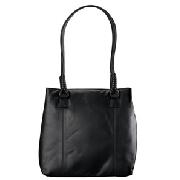 John Lewis Leather Tote Bag, Black