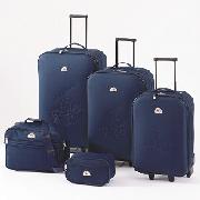 Beverly Hills Polo Club - 5-Piece Navy Embossed Luggage Set