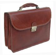 Pellevera Leather Double Gusset Briefcase