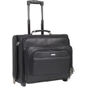 U.S. Luggage Leather Dual-Access Rolling Computer/Overnighter