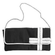 Debut - Black and White Zig Zag Bow Bag