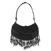 Star by Julien Macdonald - Black Crochet Tassel Bag