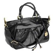 Betty Jackson.Black - Black Oversized Black Gloss Patent Leather Handbag