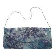 Debenhams Classics - Green and Purple Flower Print Clutch Bag
