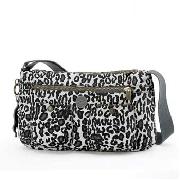 Kipling - Grey Leopard Print Large Shoulder Bag
