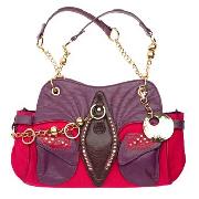 Gem by Bracher Emden - Pink Leather with Purple Gems Shoulder Bag