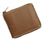 CAD by Cheet - Tan Leather Zip Up Wallet