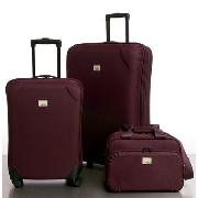 Next - Aubergine Frameless Eva Trolley Case Set with Flight Bag