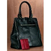 Next - Black Luxury Leather Tote Bag